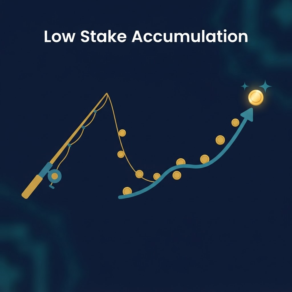 Low Stake Accumulation strategy illustration